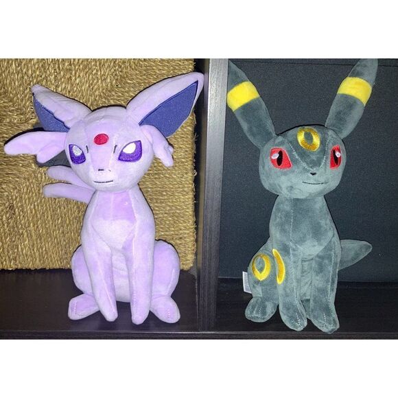 Pokemon 8" Espeon & Umbreon Plush 2-Pack - Officially Licensed - Eevee Evolutio - Picture 11 of 15